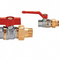 065B8205 Кран шаровый латунный с накидной гайкой и ниппелем Danfoss BVR-F Ду=25